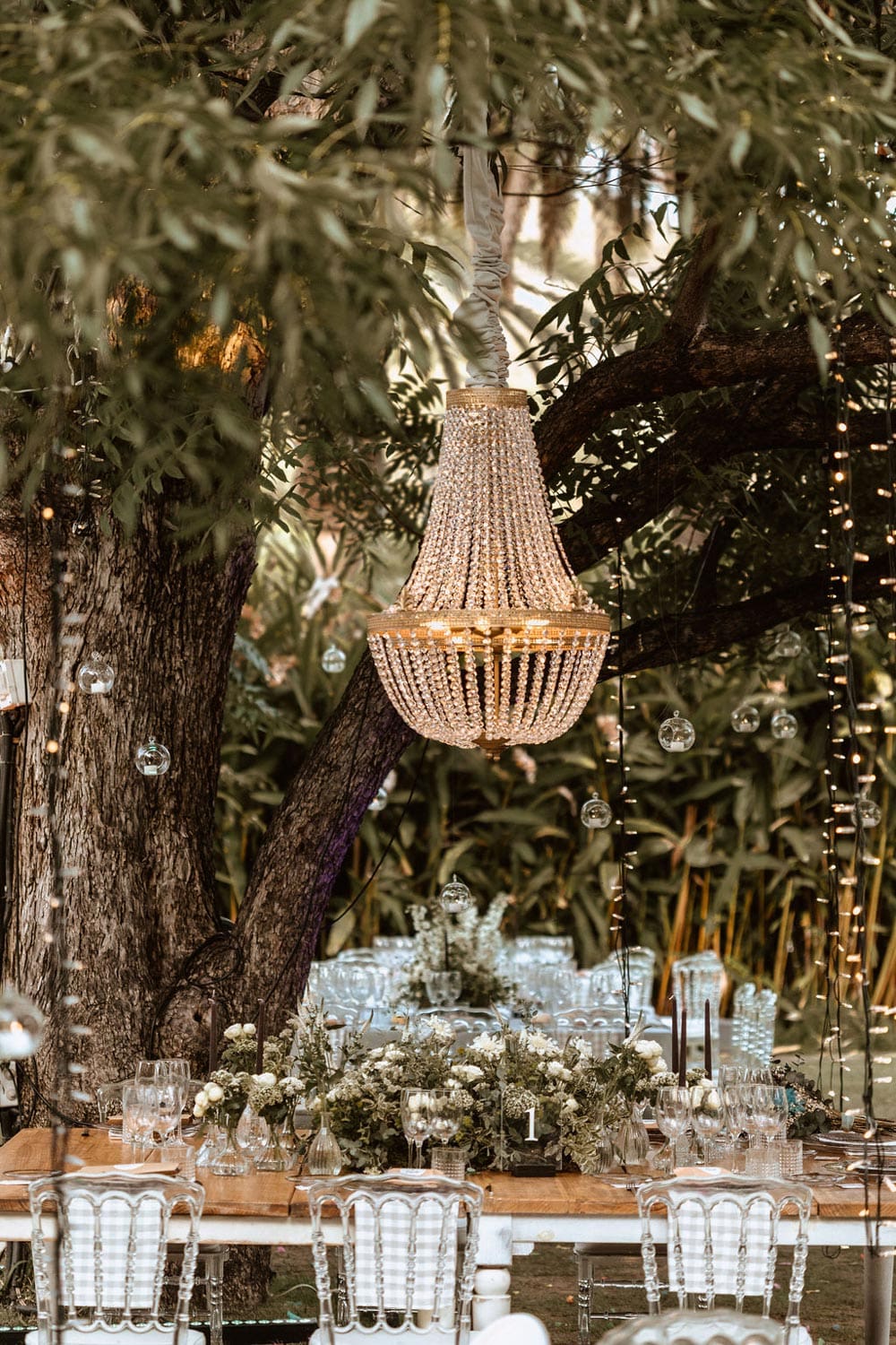 Vista del banquete de boda en Finca La Concepción, catalogada como una de las mejores fincas para bodas en Marbella.