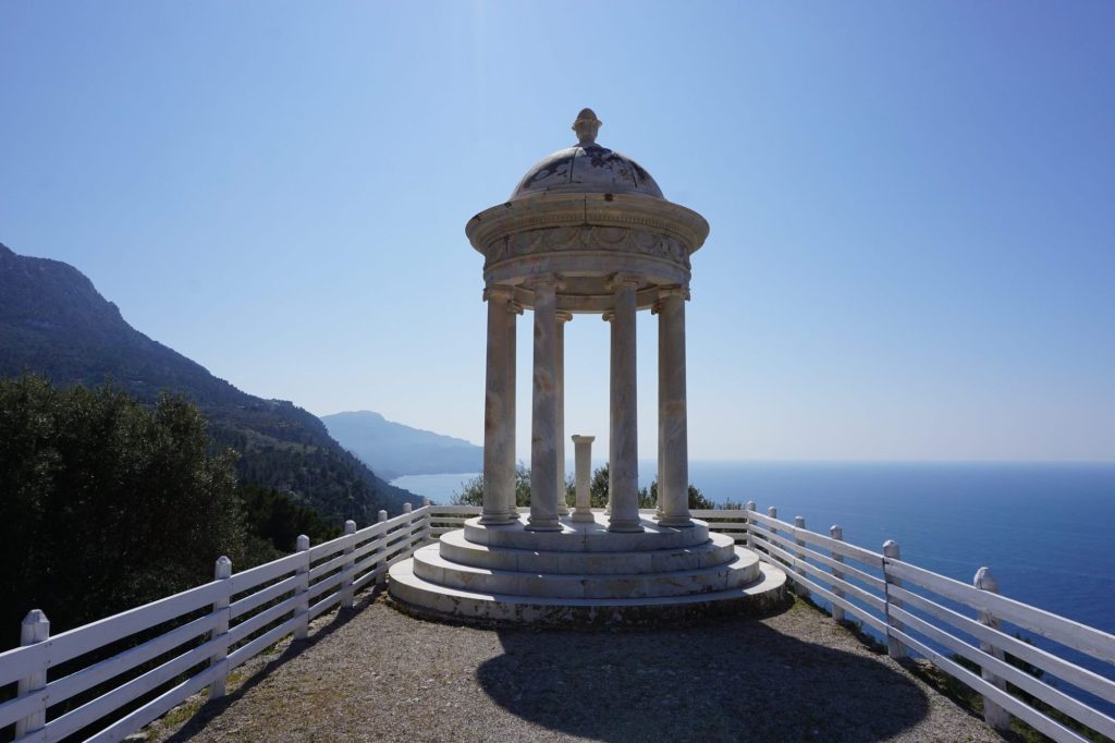 The marble temple at Son Marroig overlooking the sea